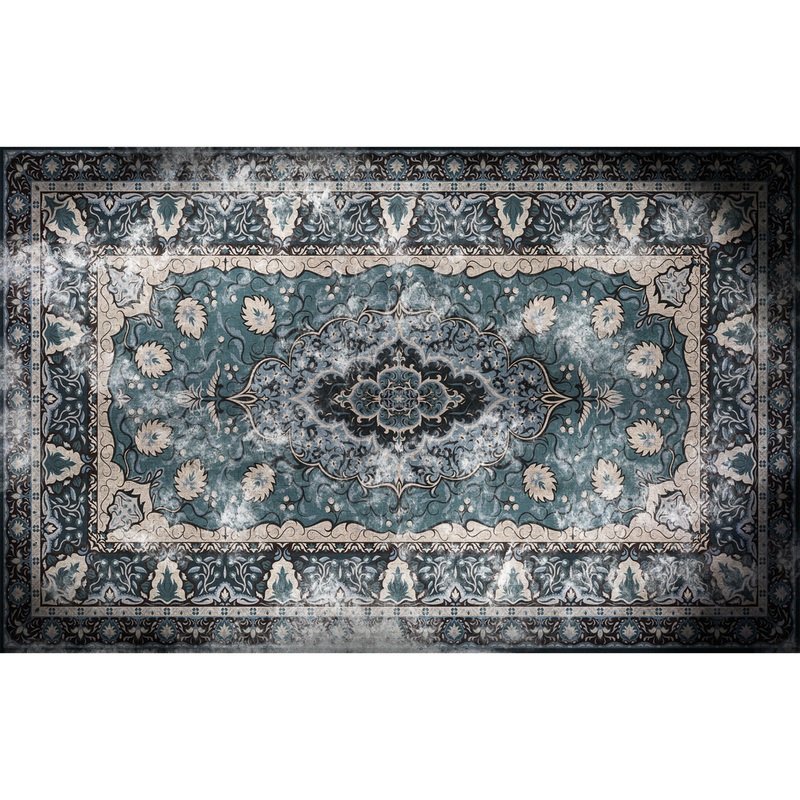 Floral Rug Blue Random Papers Mural by Coordonné