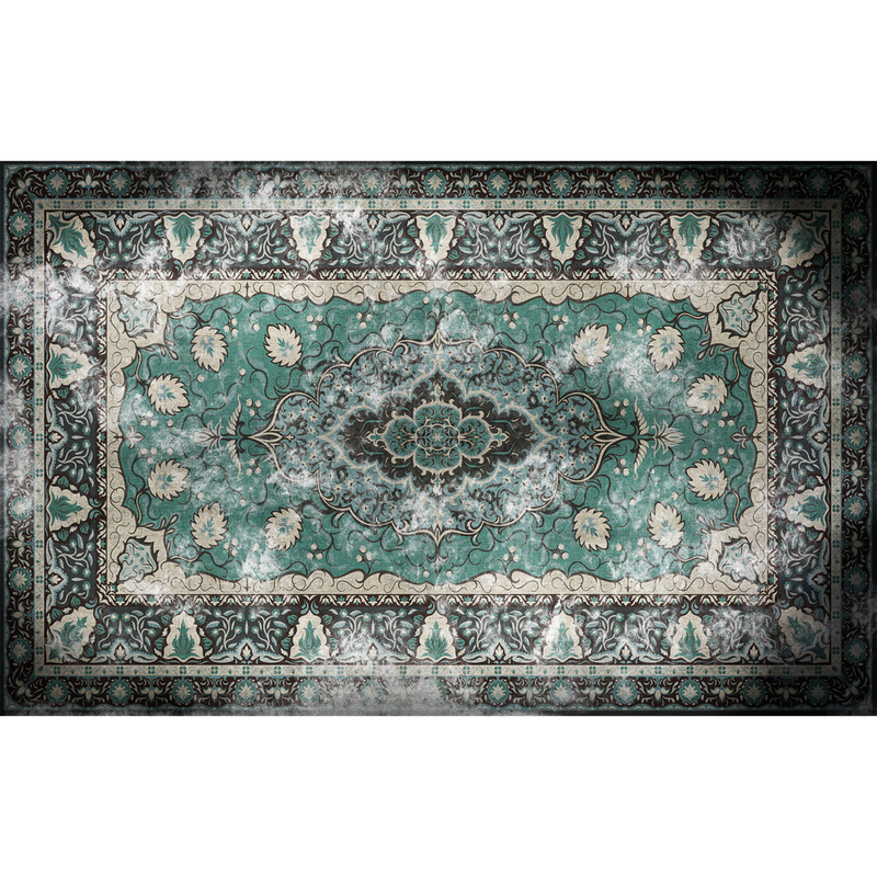 Floral Rug Turquoise Random Papers Mural by Coordonné