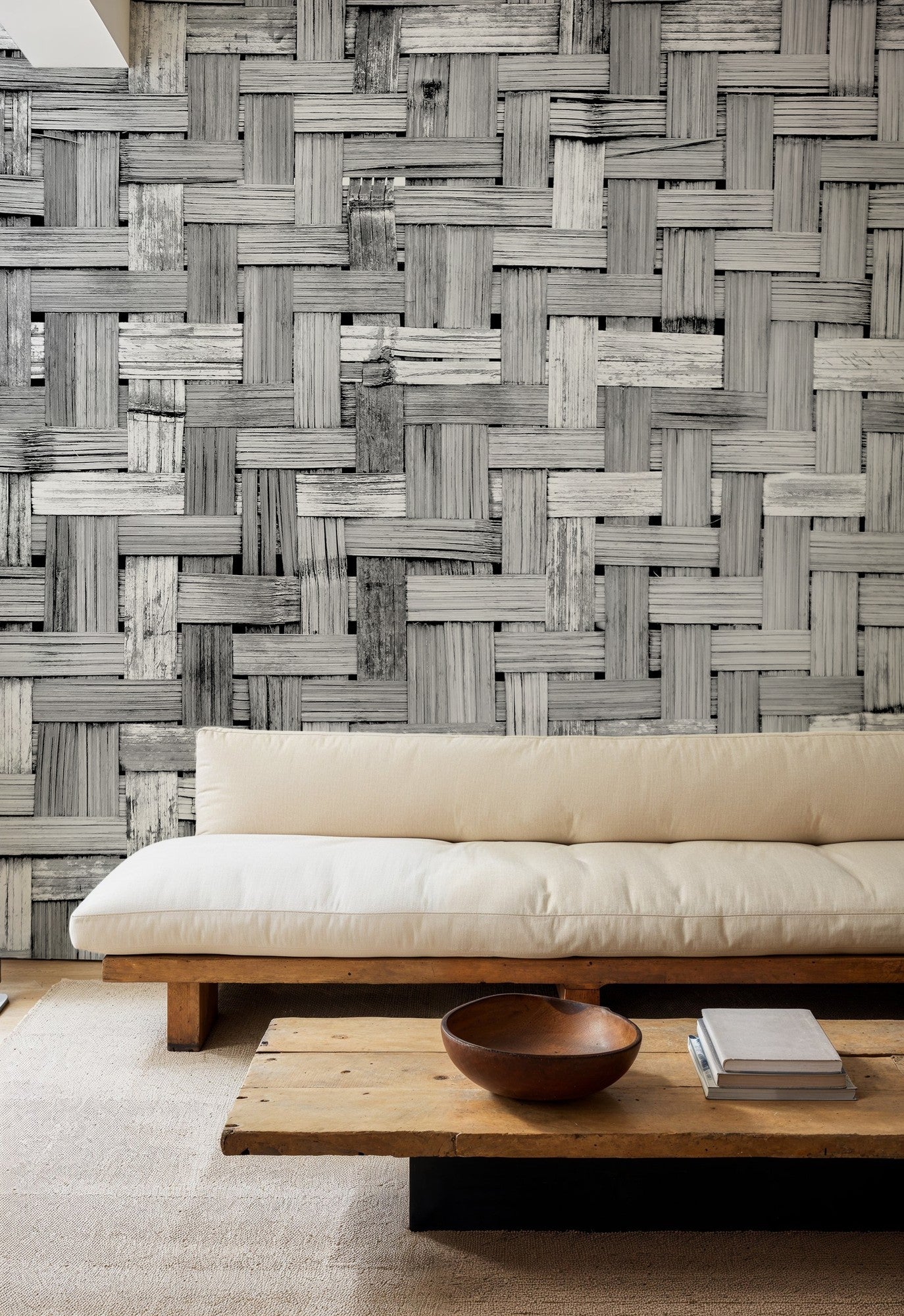 6500320 Palm Tree Frame Grey Random Papers Mural by Coordonné