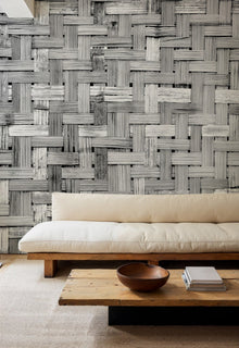 6500320 Palm Tree Frame Grey Random Papers Mural by Coordonné
