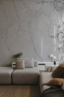 6500401 Broken Ceiling Grey Random Papers Mural by Coordonné