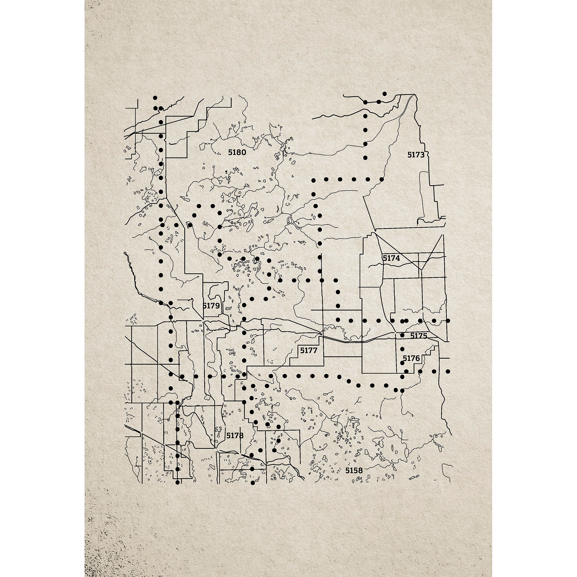 Dots Map  Random Papers Mural by Coordonné