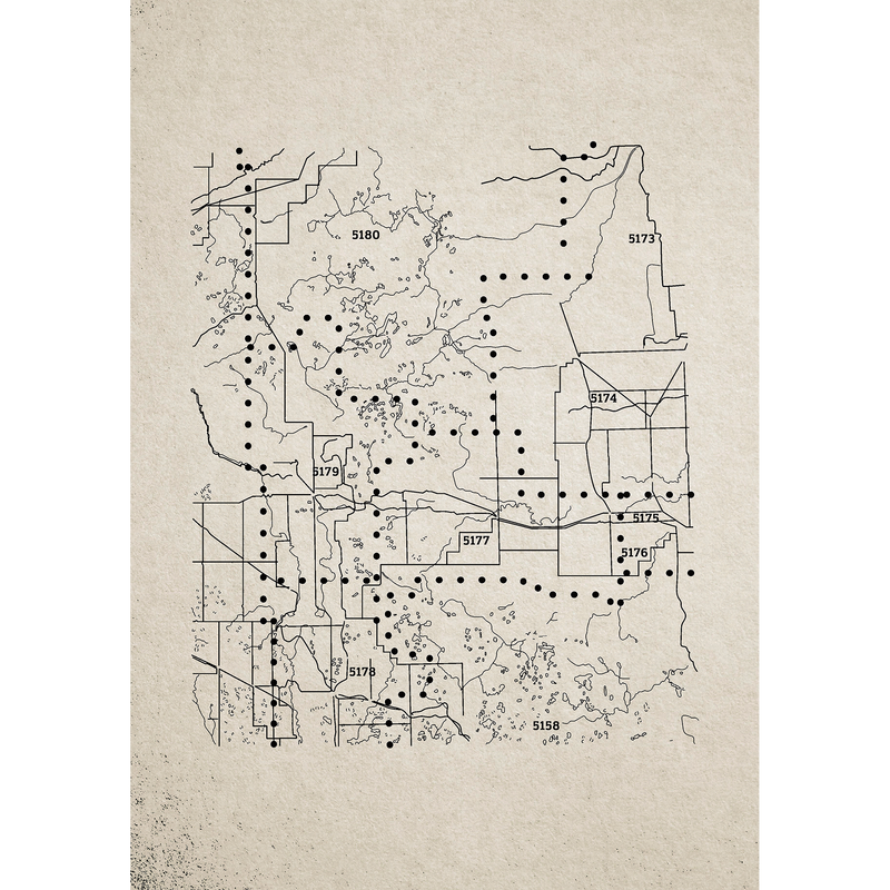 Dots Map  Random Papers Mural by Coordonné