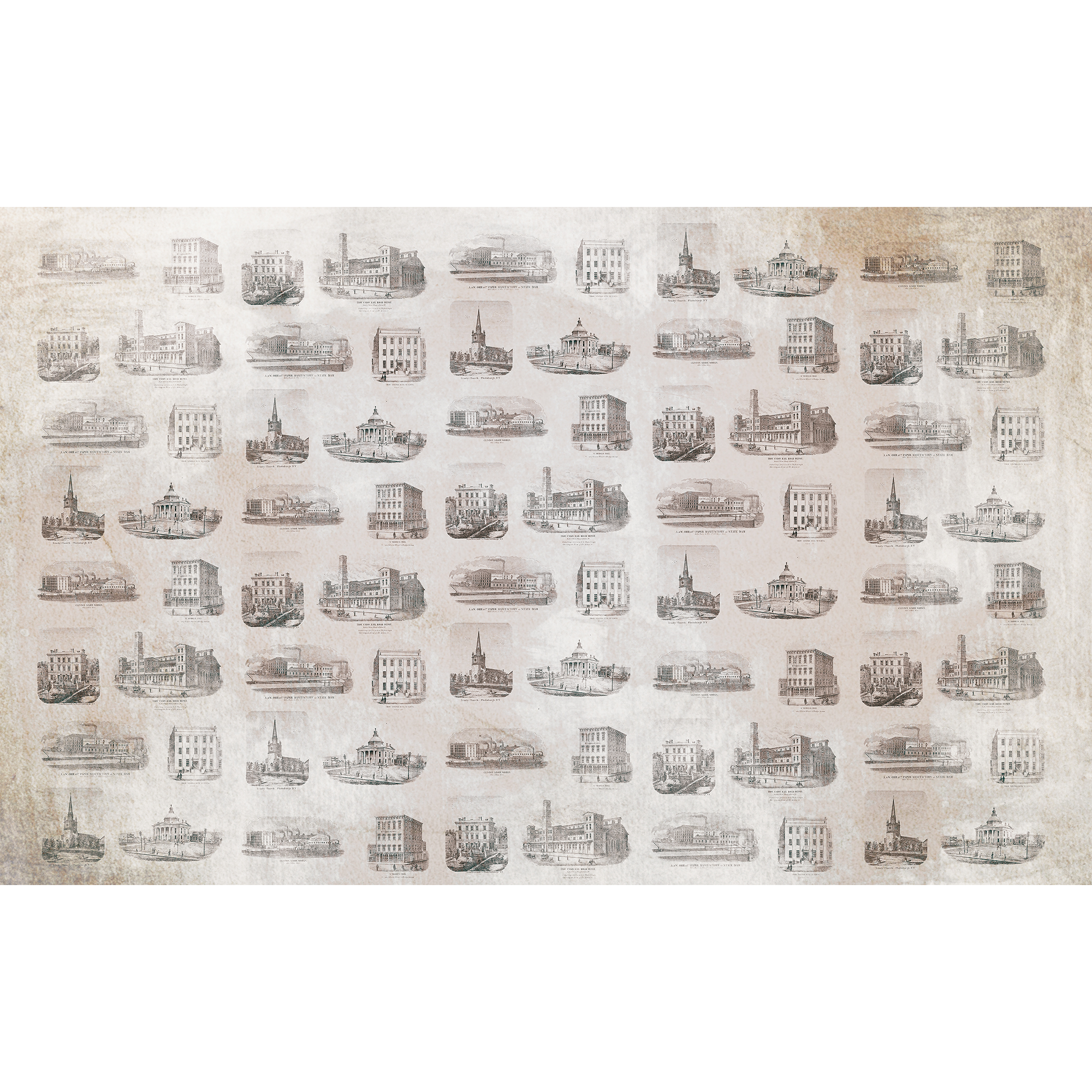 Buildings  Random Papers Mural by Coordonné