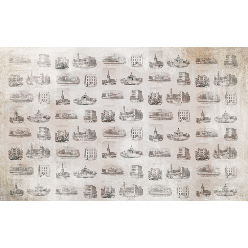 Buildings  Random Papers Mural by Coordonné
