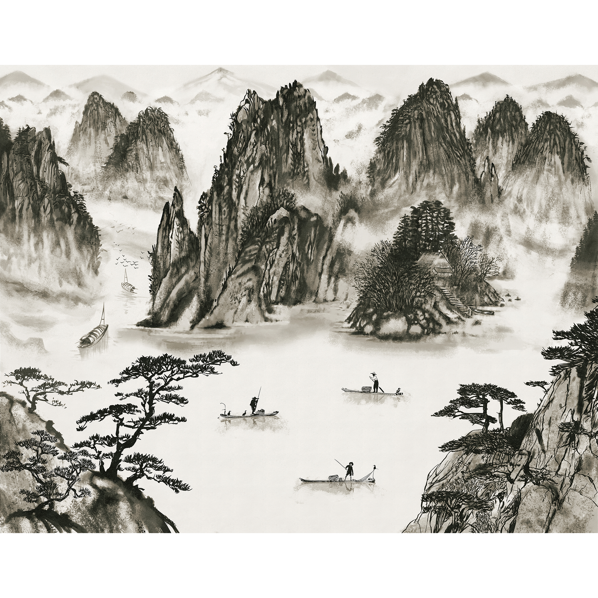 Sumi  Random Papers Mural by Coordonné