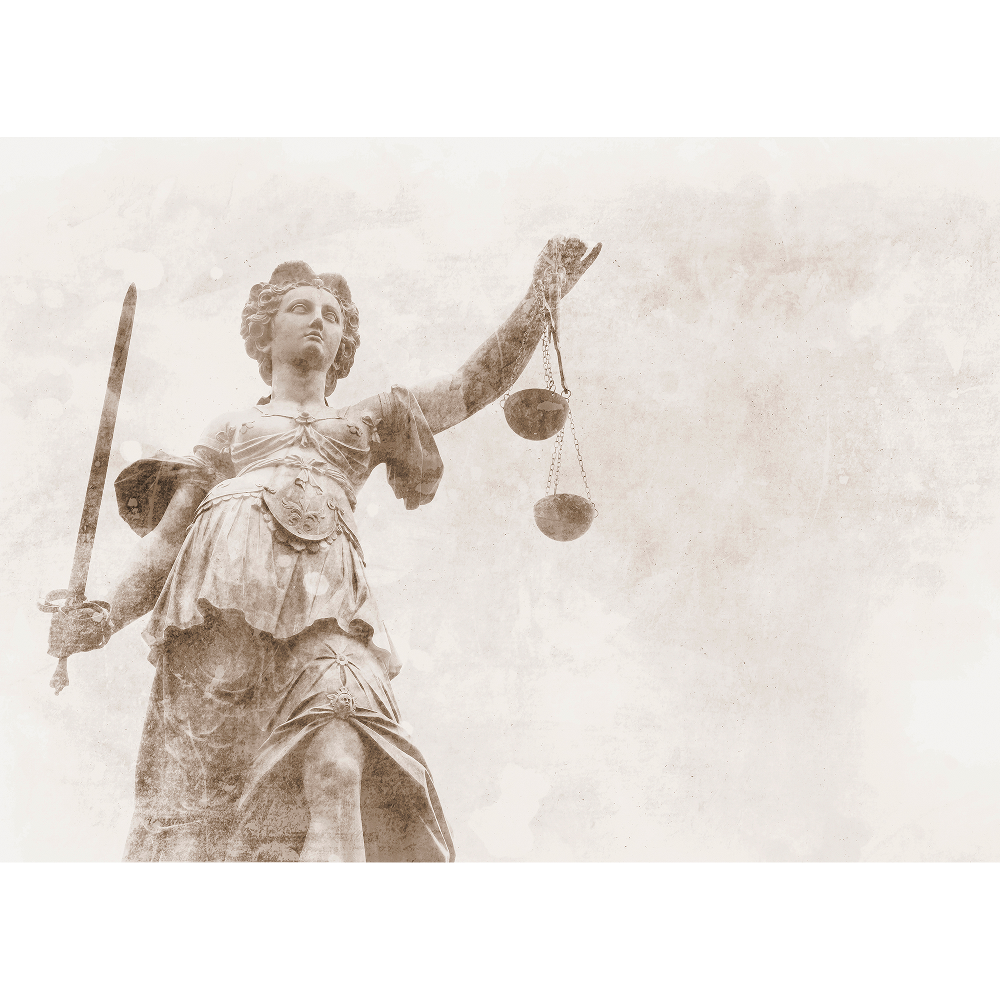 Justice Sculpture  Random Papers Mural by Coordonné