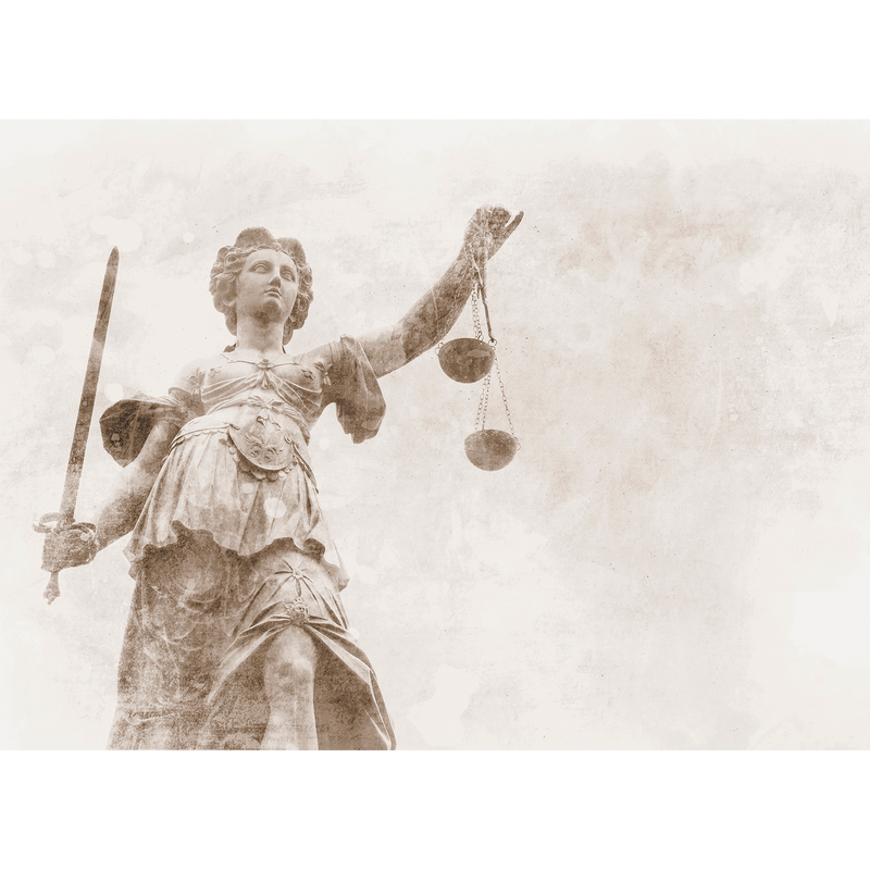 Justice Sculpture  Random Papers Mural by Coordonné