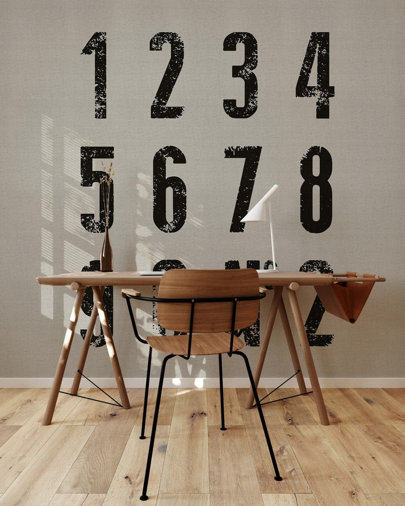 6500701 Numbers  Random Papers Mural by Coordonné