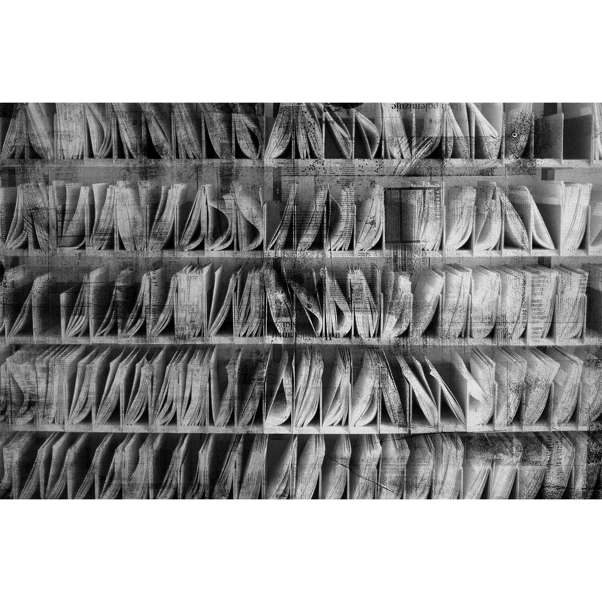 Newspaper Shelving  Random Papers Mural by Coordonné
