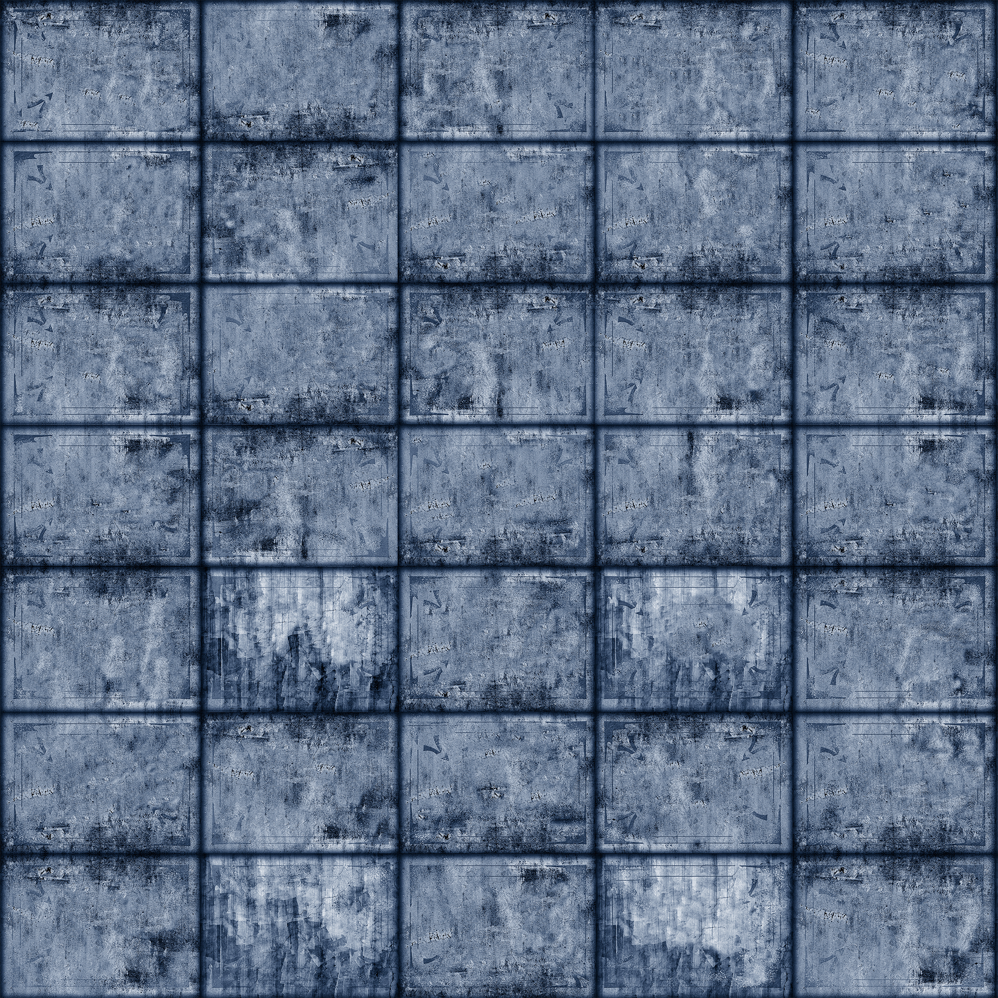 Iron Tiles Blue Random Papers Mural by Coordonné