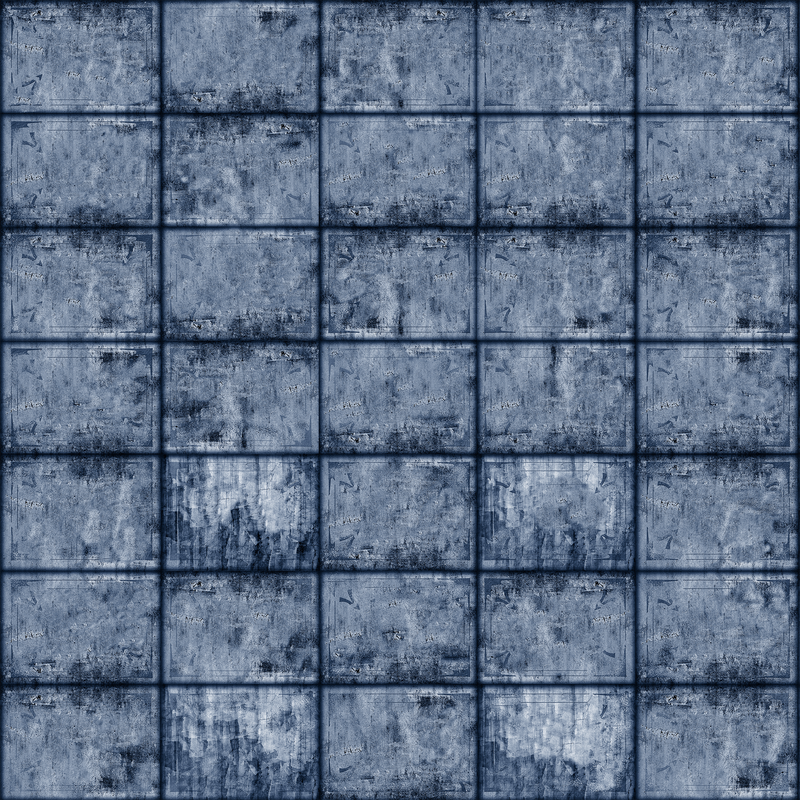 Iron Tiles Blue Random Papers Mural by Coordonné