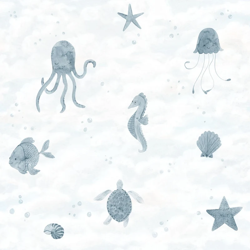 652-36 Ocean Blue Alice Sandberg Edition Mural by Sandberg