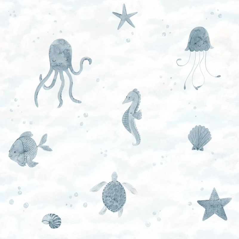 652-36 Ocean Blue Alice Sandberg Edition Mural by Sandberg