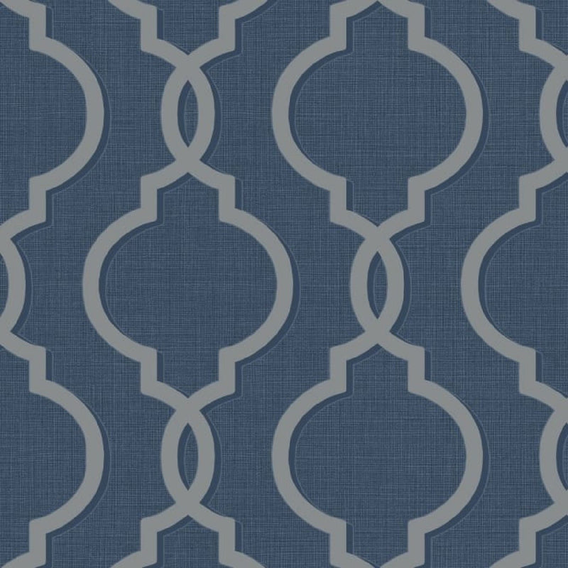 65493 Laticia Navy Trellis Wallpaper By Holden DŽcor