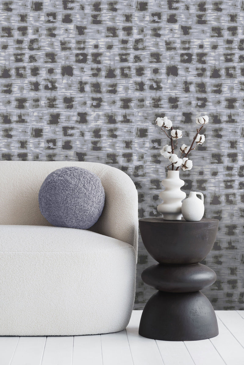 65768 Felino Blue Grey Cerra Wallpaper by Galerie - Room