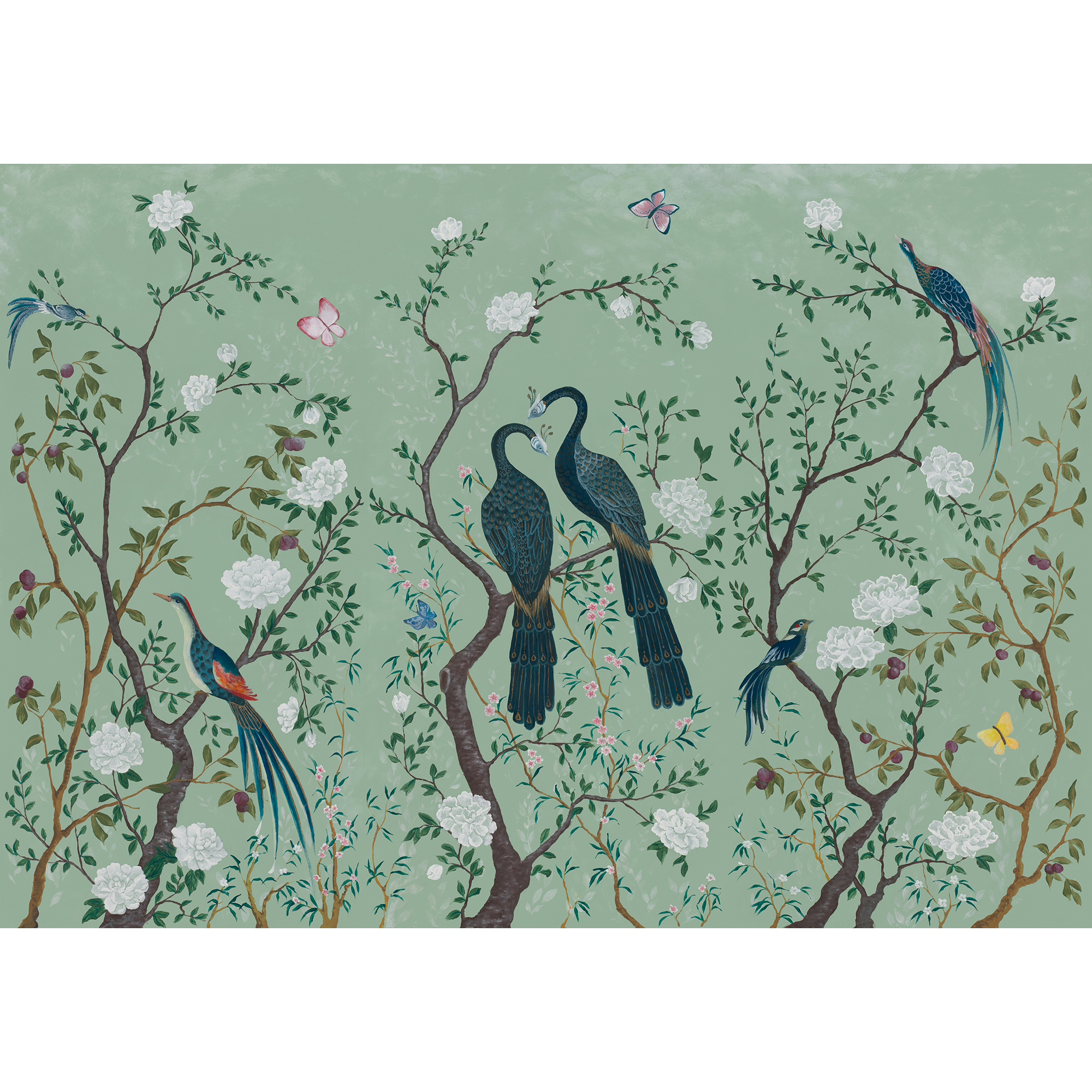 Edo Mint Random Chinoiseries II Mural by Coordonné (400x280cm)