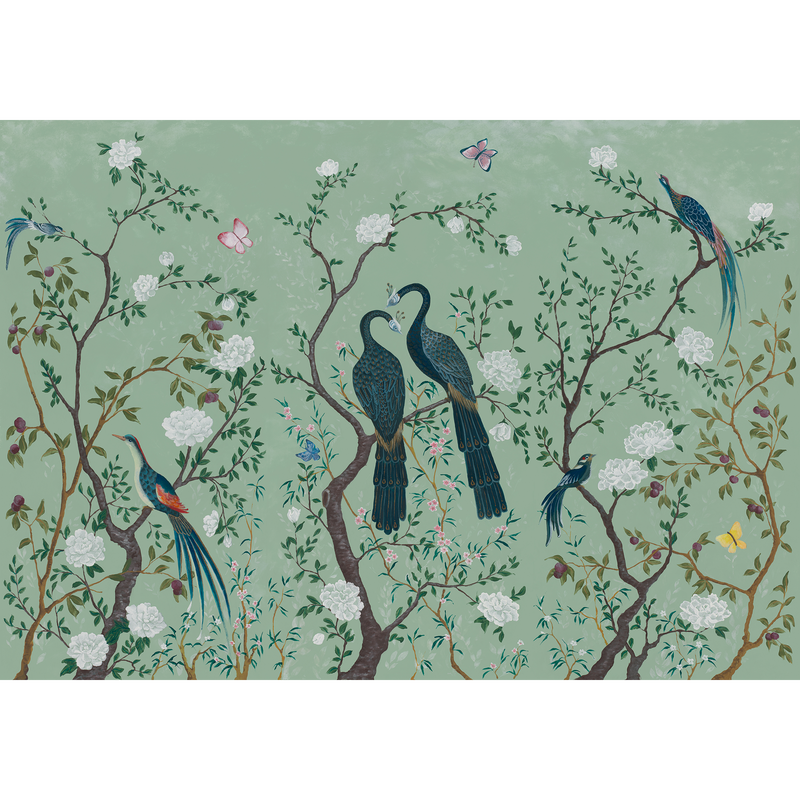 Edo Mint Random Chinoiseries II Mural by Coordonné (400x280cm)