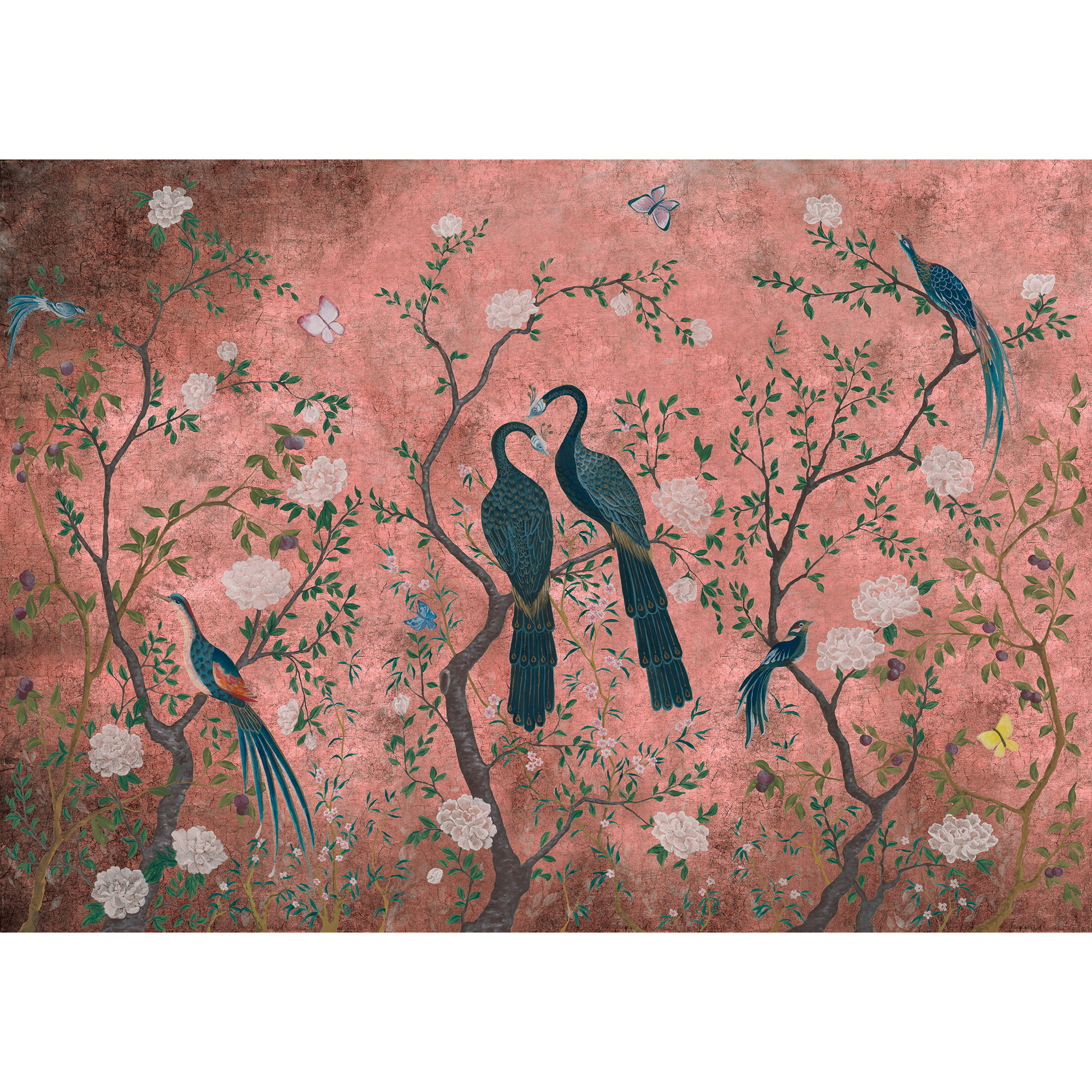 Edo Pink Random Chinoiseries II Mural by Coordonné (400x280cm)