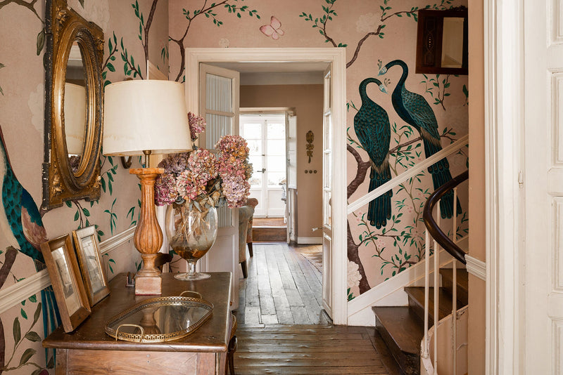 Edo Subtle Pink Random Chinoiseries II Mural by Coordonné (400x280cm)