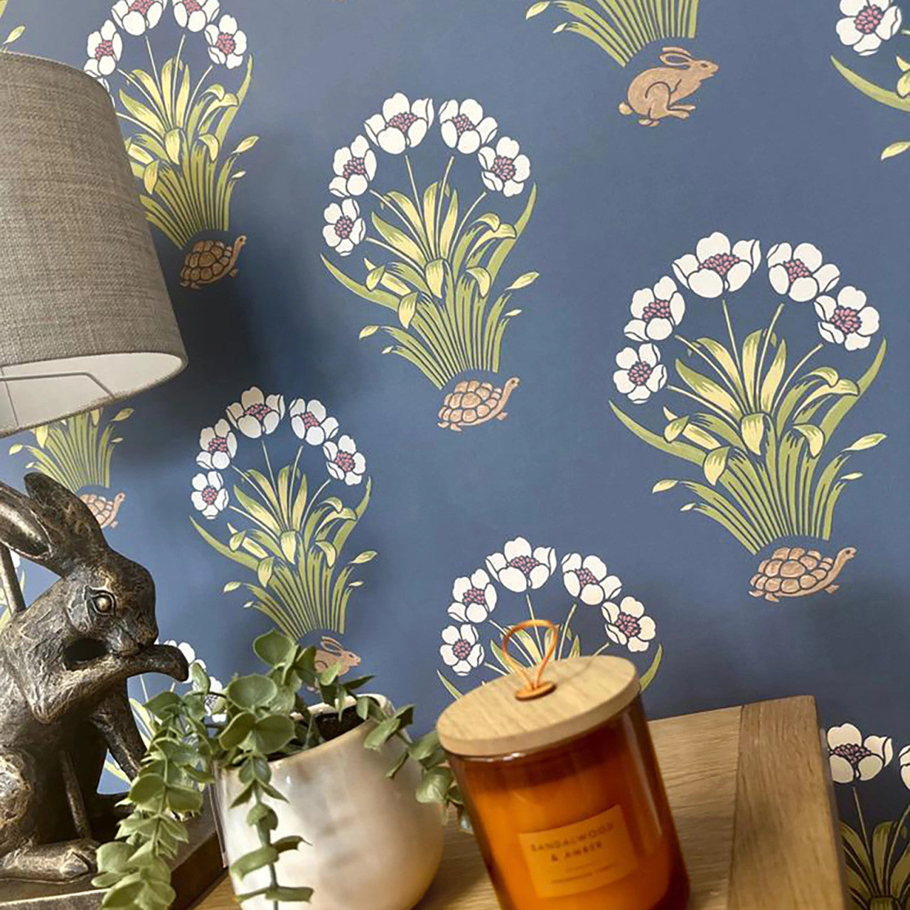 6656 Tortoise & Hare Blue Wallpaper by Belgravia