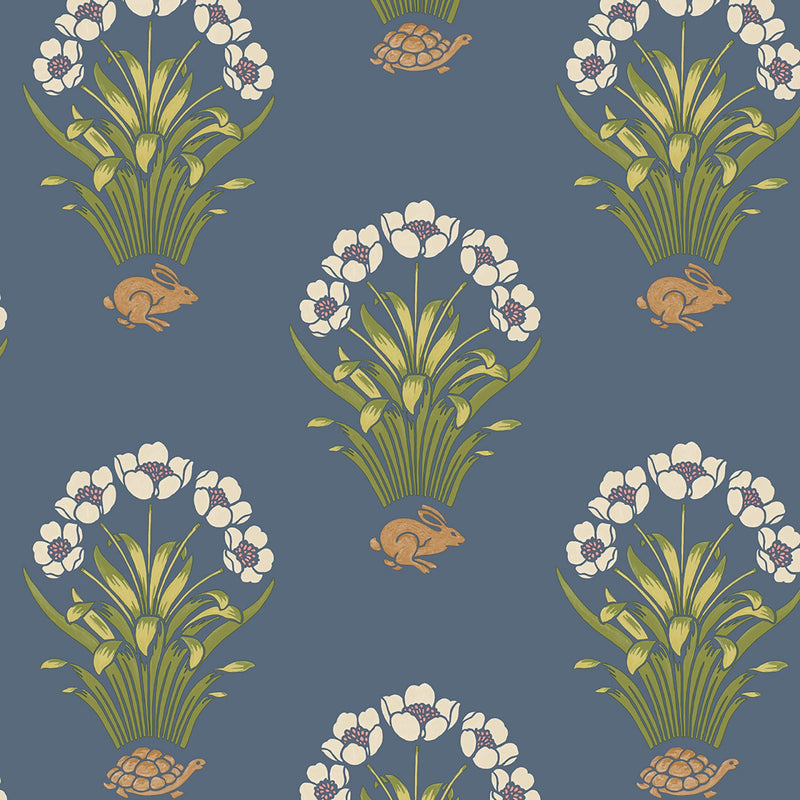 6656 Tortoise & Hare Blue Wallpaper by Belgravia