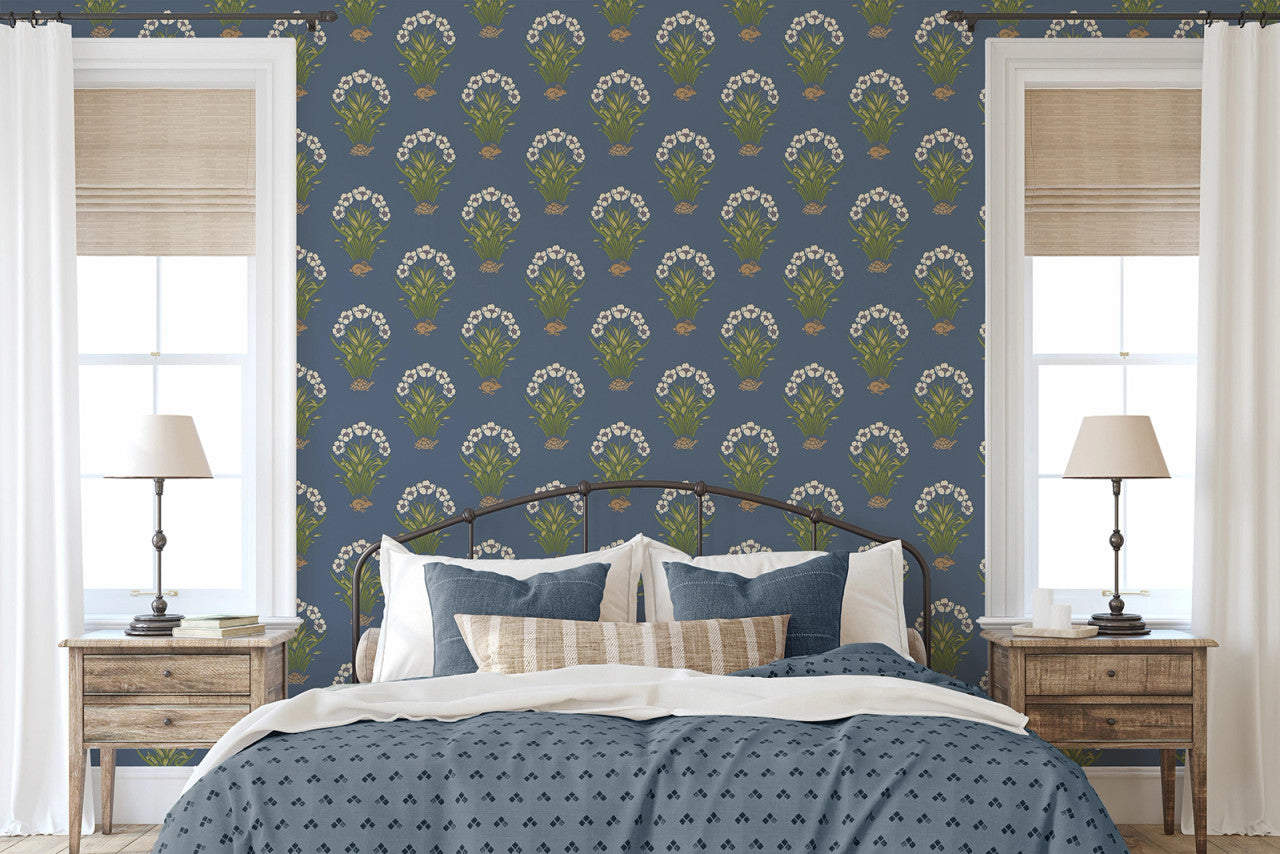 6656 Tortoise & Hare Blue Wallpaper by Belgravia