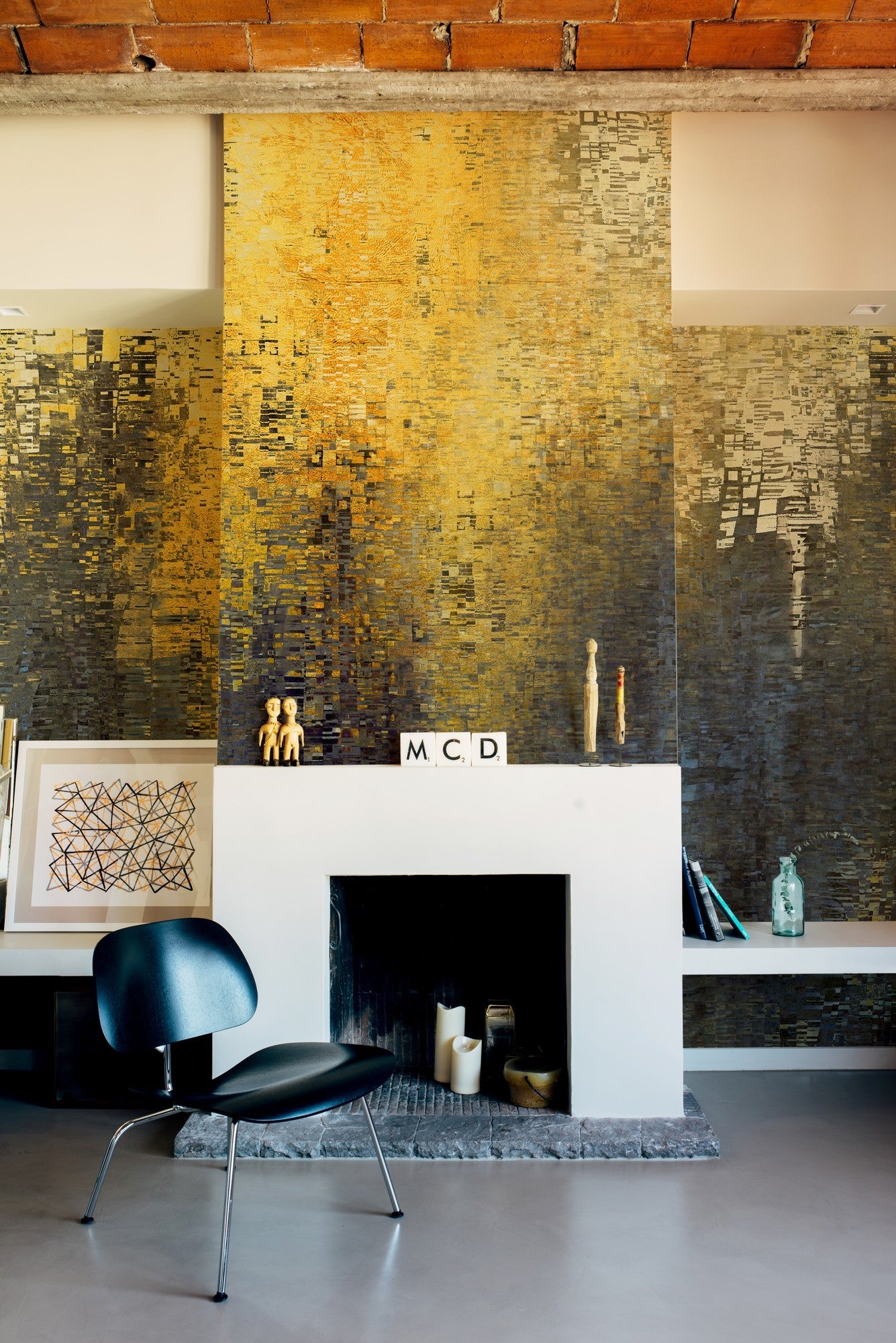 6800105 Gustave Dark Blue Random Papers II Mural by Coordonné