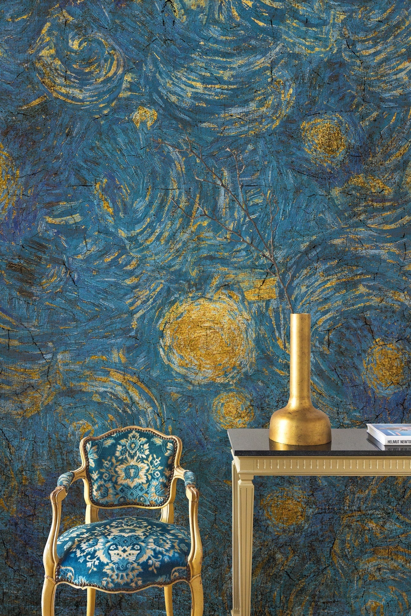 6800108 Vincent Blue Random Papers II Mural by Coordonné