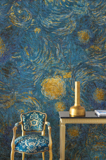 6800108 Vincent Blue Random Papers II Mural by Coordonné