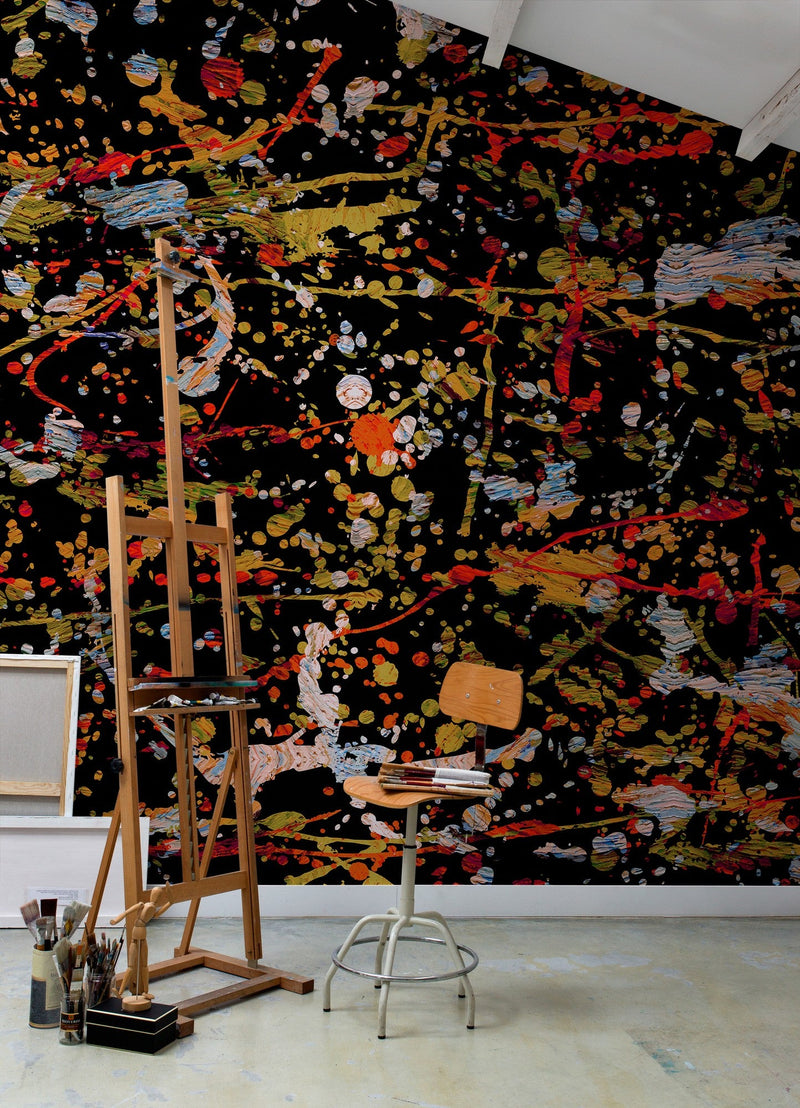 6800111 Jackson Black Random Papers II Mural by Coordonné