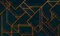 L Geometric Dark Blue Mural by Coordonné