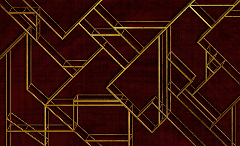 6800208 L Geometric Wine Random Papers II Mural by Coordonné