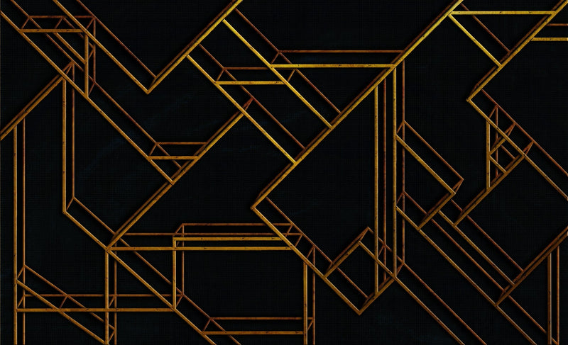 6800209 L Geometric Black Random Papers II Mural by Coordonné