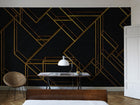 6800209 L Geometric Black Random Papers II Mural by Coordonné