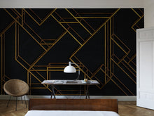 6800209 L Geometric Black Random Papers II Mural by Coordonné