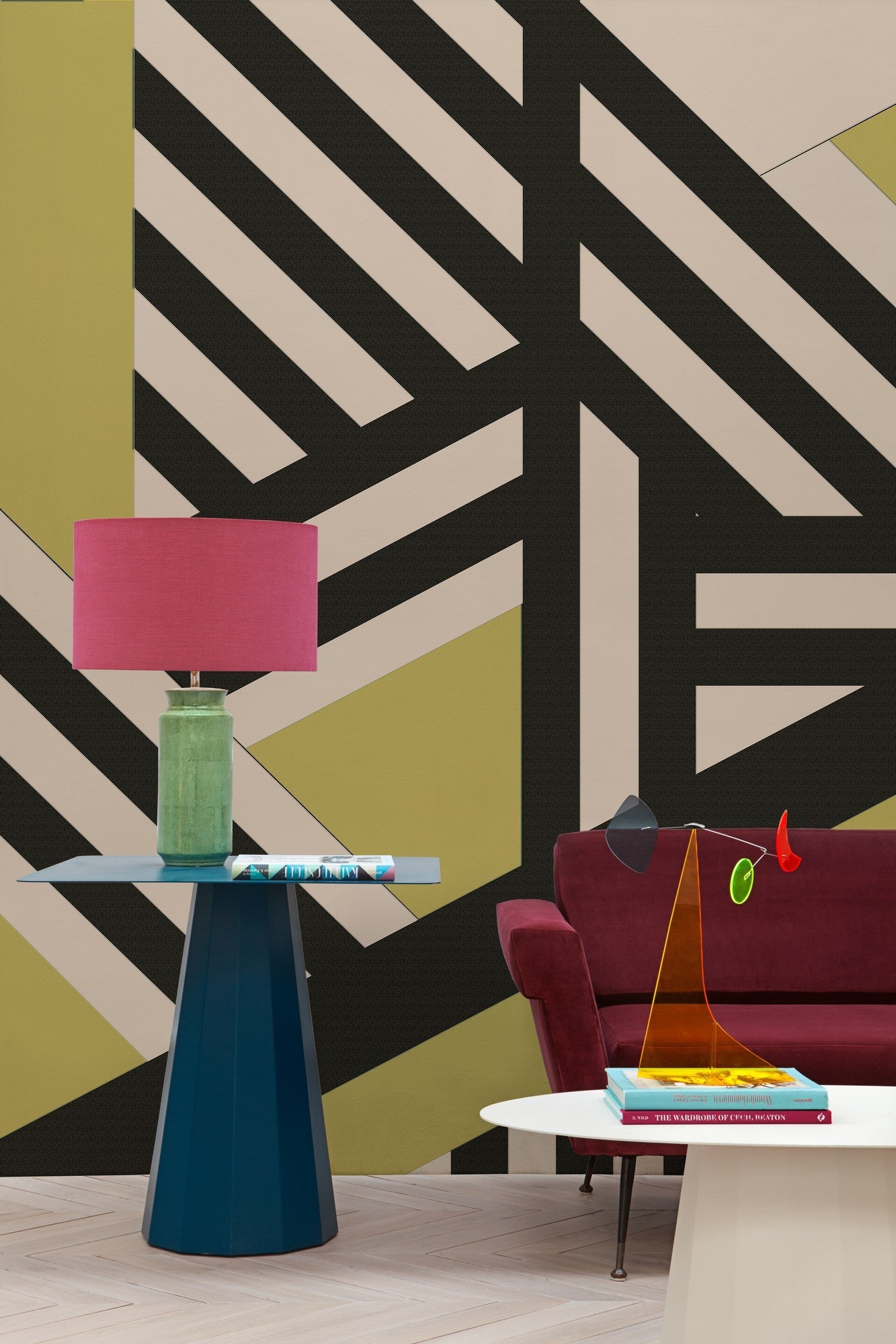 6800216 Inter Wall Mustard Random Papers II Mural by Coordonné