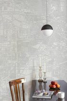 6800302 Urban Map White Random Papers II Mural by Coordonné