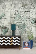 6800305 Old Map Blue Random Papers II Mural by Coordonné