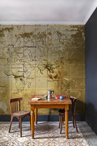 6800306 Old Map Gold Random Papers II Mural by Coordonné