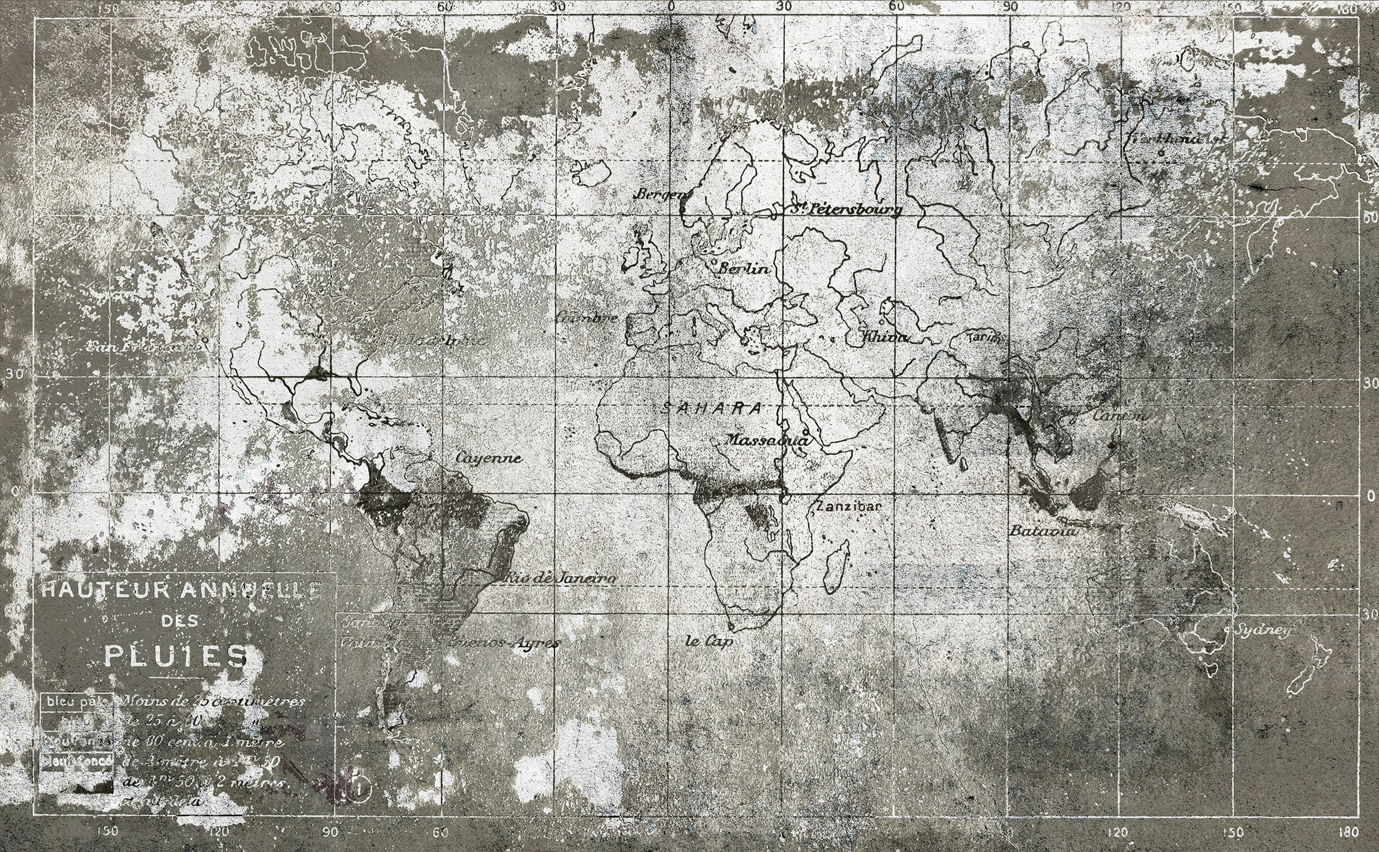 6800307 Old Map Steel Random Papers II Mural by Coordonné
