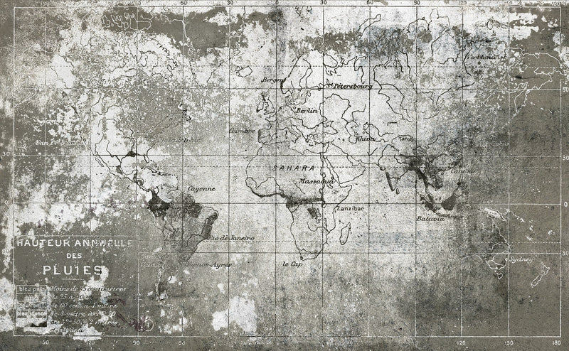 6800307 Old Map Steel Random Papers II Mural by Coordonné