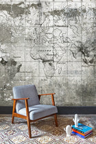 6800307 Old Map Steel Random Papers II Mural by Coordonné