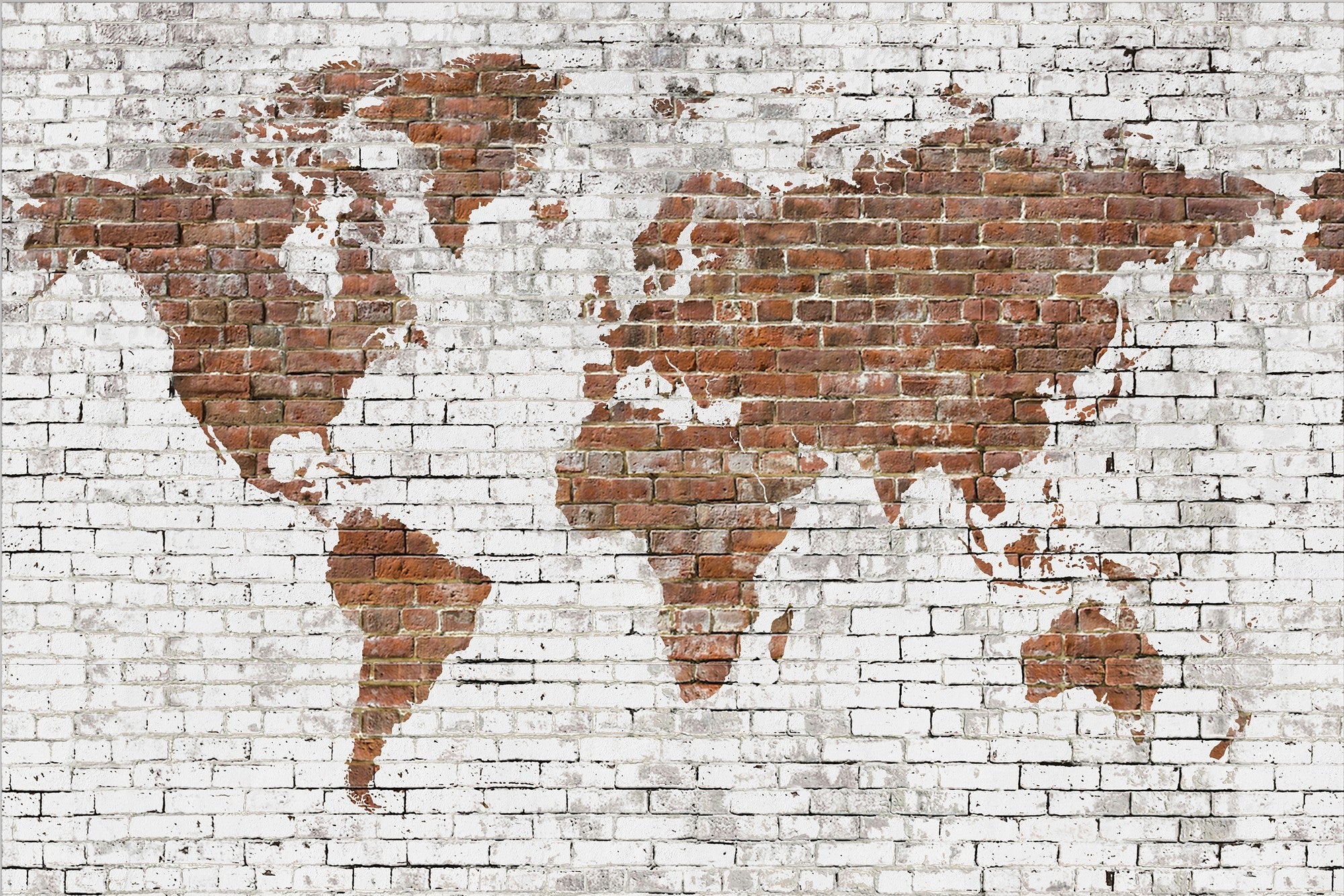 6800309 Bricks Map White Random Papers II Mural by Coordonné