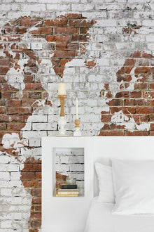 6800309 Bricks Map White Random Papers II Mural by Coordonné