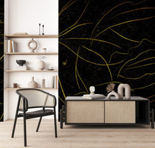 6800409 Abstract Flora Black Random Papers II Mural by Coordonné