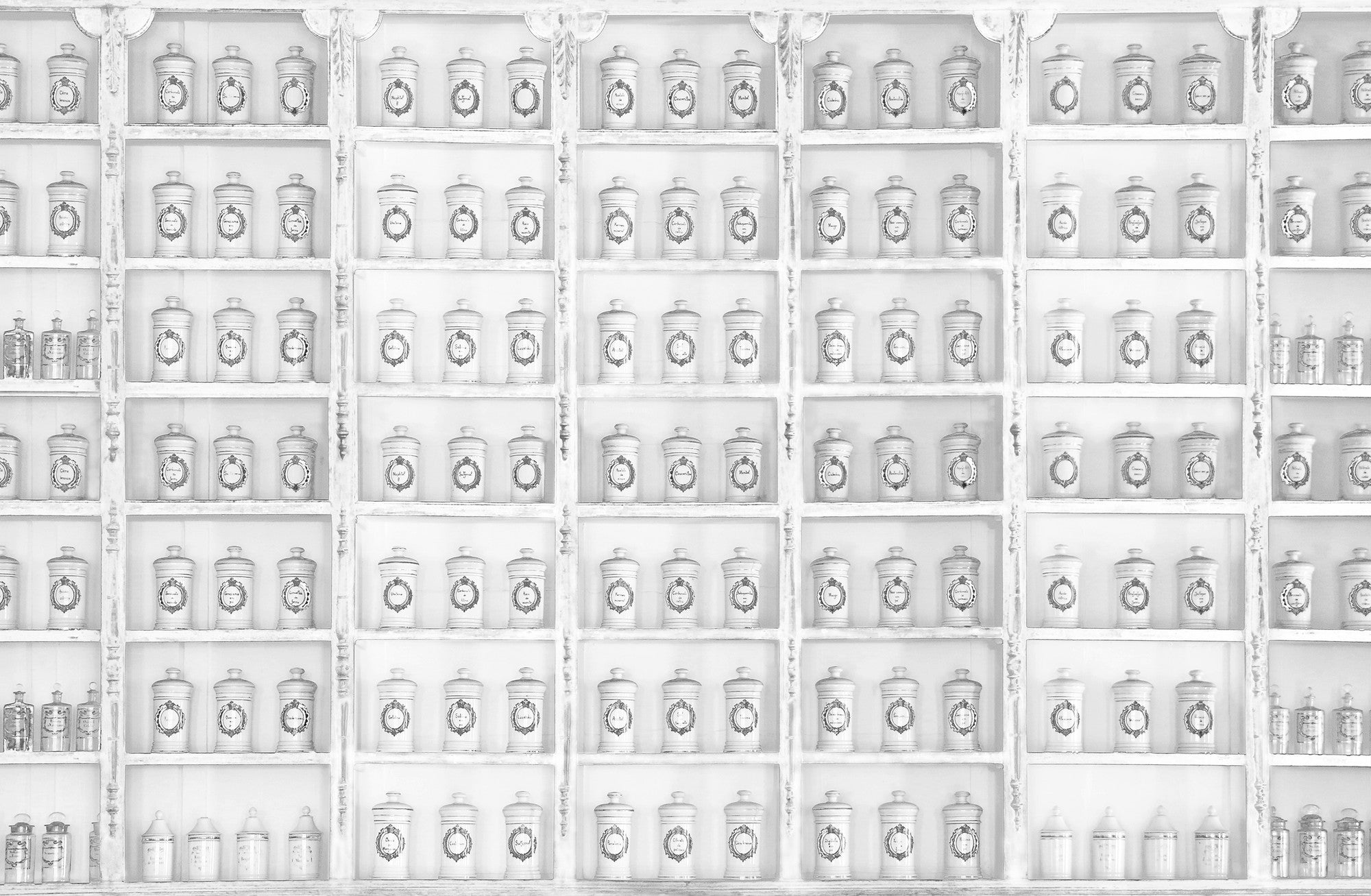 6800507 Apotheka White Random Papers II Mural by Coordonné