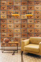 6800508 Drawers Wood Random Papers II Mural by Coordonné
