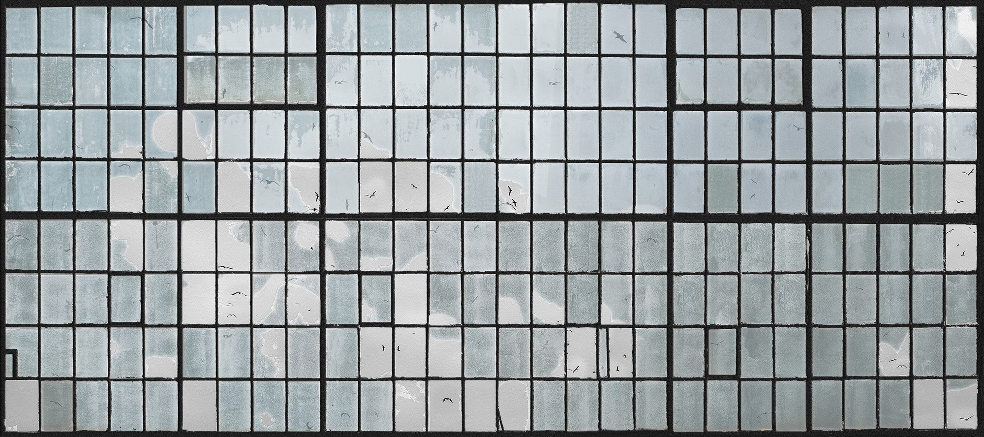 6800513 Factory Window Twilight Random Papers II Mural by Coordonné