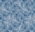 Waves Tiles Indigo Random Papers II Mural by Coordonné